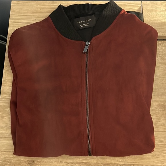 Mens Rust Color Suede Like Coat Zara - Picture 4 of 6
